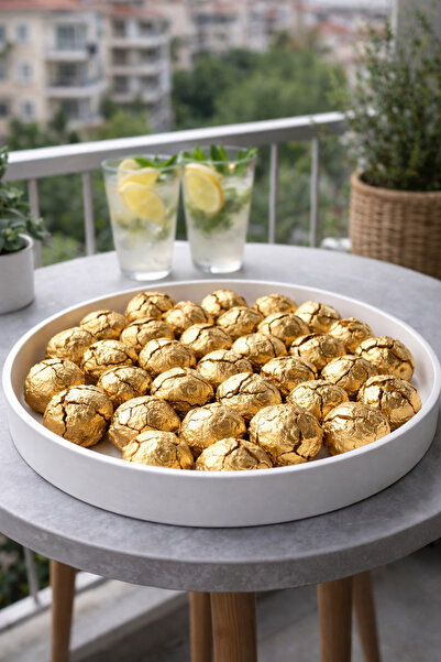 Marrone Altın Renk Selvi Kozalaklar Gold Dekor 20 Adet