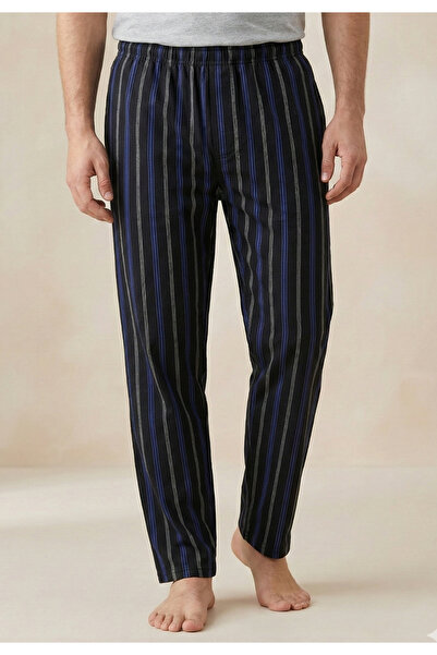 Serena Pantaloni lungi de pijama bărbătești cu elastic în talie, culoare negr...