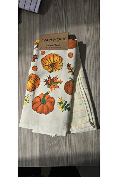 Çapa Home Diğital Baskılı %100 Pamuk 40*60 cm Vintage 2 li Mutfak Havlu Kurul...