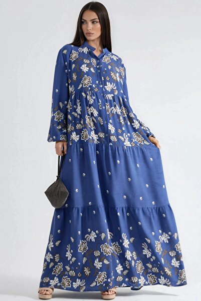 Hiccup Patterned V-Neck Maxi Dress