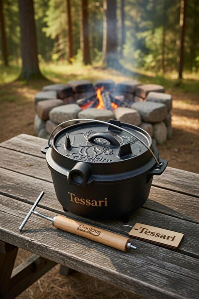 Tessari Pure Cast Iron Pot 2in1 with Lid, 25x14cm, 4L,