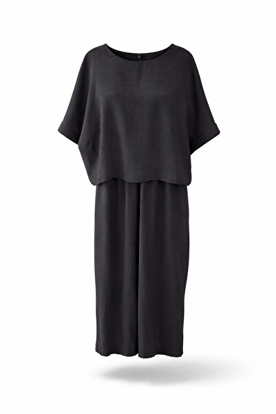 5in1Canpolat Black Blouse Pants Set 11601