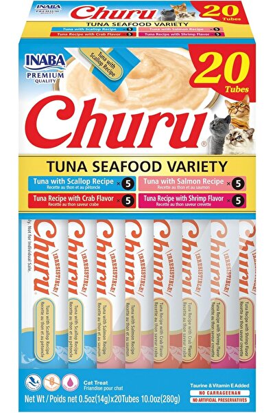 Inaba تشكيلة مأكولات بحرية من سمك تشورو تونة، 20 عبوة × 14 غرام