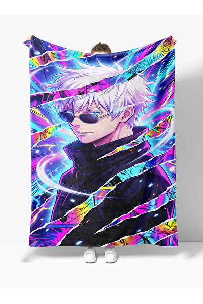 Home Gojo Satoru Jujutsu Kaisen Patterned 3D Digital Print in Fleece Tv Blank...