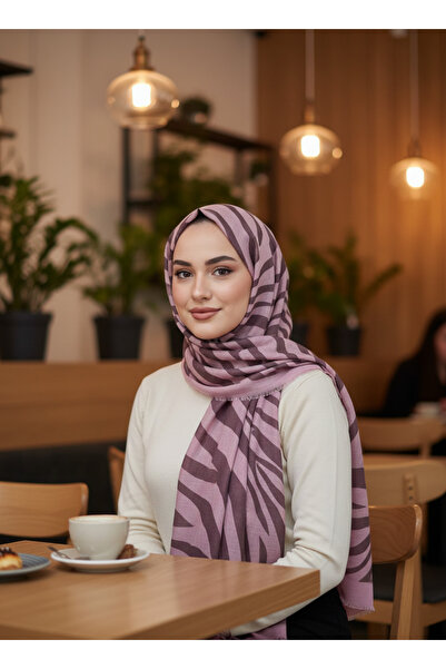 NİSA İPEK Premium Dalga Patterned Scarf– Modern Lightweight Patterned Hijab S...