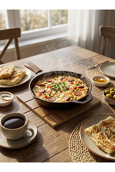 ZETA WOOD KARE NİHALE TEAK RENGİ - ÇAYDANLIK TENCERE TAVA ALTLIĞI - 2 ADET