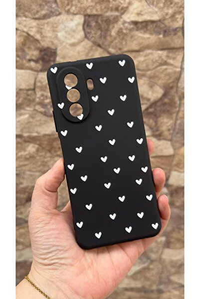 Vip Case Huawei Nova Y70 Compatible Mini White Heart Patterned Silicone Shock...