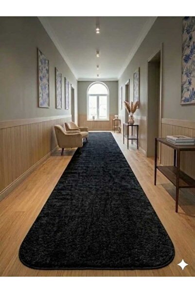 ALTUN CARPET Covor modern, negru, pătrat, pentru living și hol, din pluș, mod...