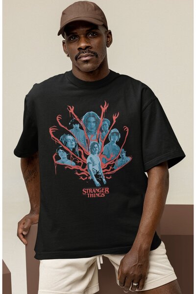 SEVBANO Tricou oversize unisex cu imprimeu Stranger Things
