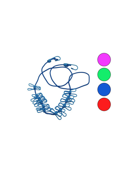 shopwave Msd Colorful Rubber=150Cm--280Cm Clothesline with 12Pcs Metal Clips ...