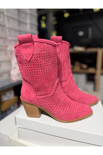 POTEEN Ptc Handy Women's Western Cowboy Beige Heeled Summer Short Boots