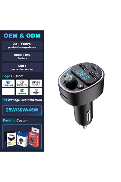 NO BRAND Transmițător FM auto C9-A, Bluetooth 5.3, player MP3, USB dual 3.1A,...