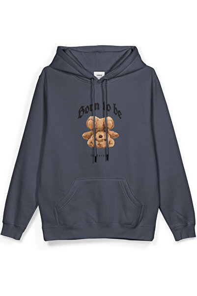 Overoz تي شيرت تيدي بير بورن تو بي ديفيرنت مطبوع بغطاء رأس سويت شيرت نصف أوفر...