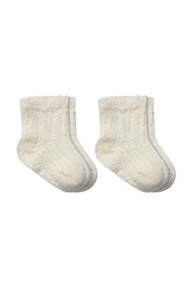 Fiyonklu Penye Soket Çorap 2li 10150 Naturel