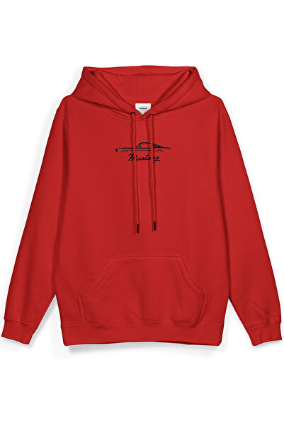 Overoz Classic Car Ford Mustang Back Printed Hooded Semi Oversized Sweatshirt...