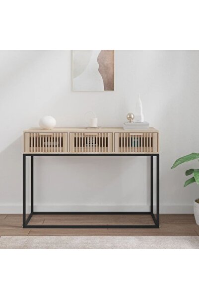 Concept Masă consolă, 105x30x75 cm, lemn prelucrat și fier