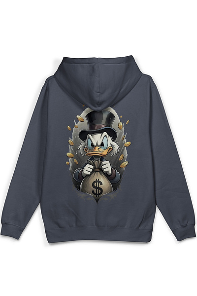 Overoz Varyemez Amca Sırt Printed Hooded Half Oversized Sweatshirt Smoked Hoo...