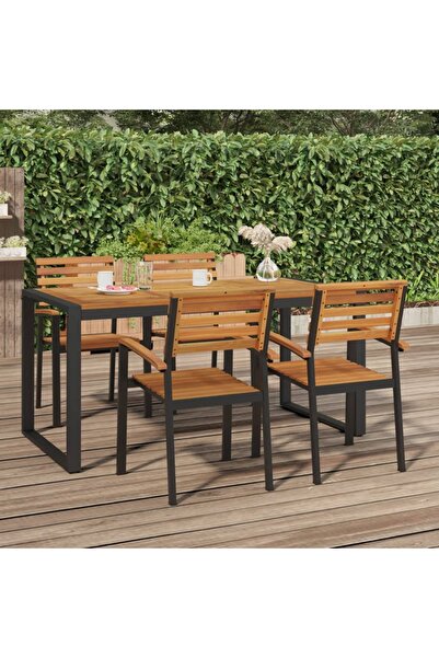 Concept Τραπέζι κήπου με πόδια σε σχήμα U 160x80x75 εκ. από μασίφ ξύλο ακακίας