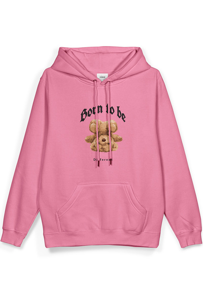 Overoz تي شيرت تيدي بير بورن تو بي ديفيرنت مطبوع بغطاء رأس سويت شيرت نصف أوفر...