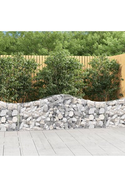 Concept Coșuri gabion arcuite 14 buc, 200x30x60/80 cm, fier galvanizat