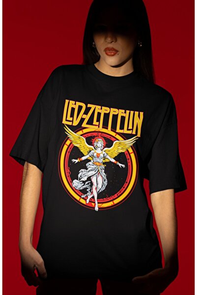 SEVBANO Design Led Zeppelin Rock Metal Music Band Printed Unisex Oversized T-...