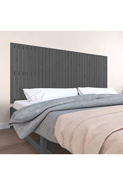 Concept Tăblie de pat pentru perete, gri, 204x3x90 cm, lemn masiv pin