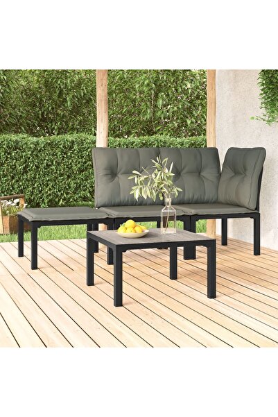 Concept Τραπεζάκι σαλονιού κήπου, γκρι, 55x55x31 cm, DPC και ατσάλι