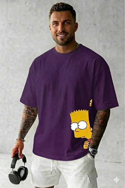 ALİ.COM Unisex Crew Neck Cotton Llu Oversized T-Shirt