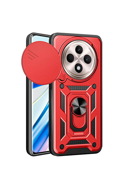 cepmoda حافظة REDMİ "14C" ذات الطبقة المزدوجة - حلقة، حامل، منزلق للكاميرا [أ...