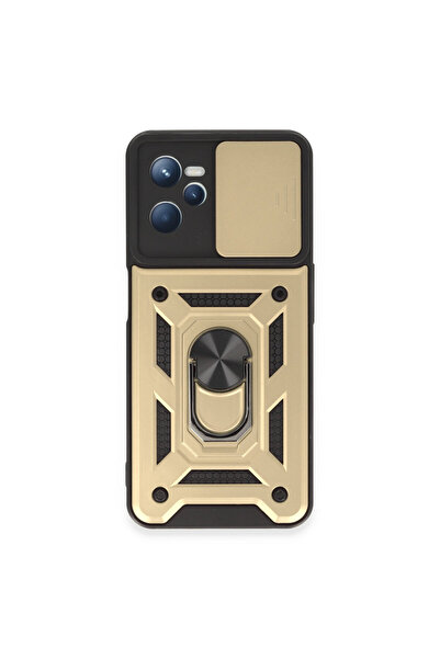 cepmoda Realme "C35" Double Layer Tank Case - Ring, Stand, Camera Slider [Gold]