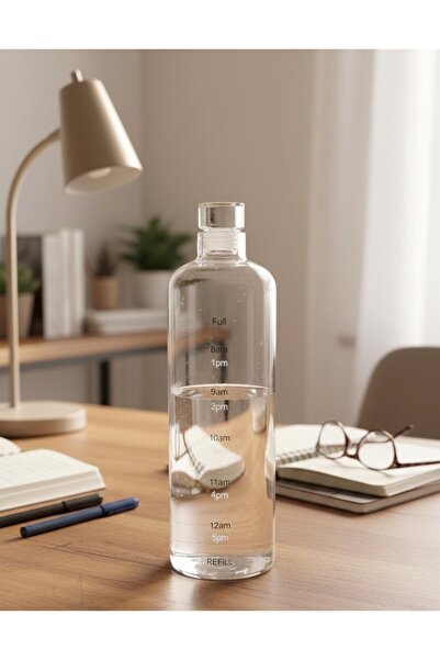 Vovo Concept 1000ml Kapaklı Cam Matara / Suluk