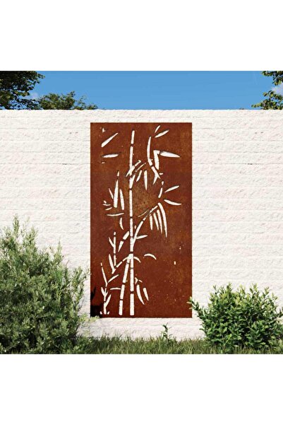 Concept Decorație perete de grădină 105x55 cm design bambus oțel Corten
