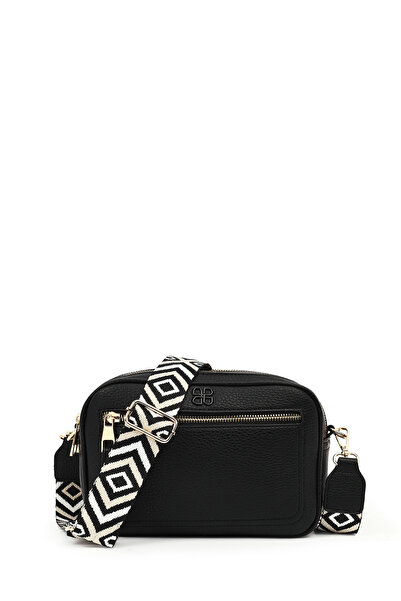 Derimod Women's Black Patterned Crossbody Bag 26Sbd2153Ft