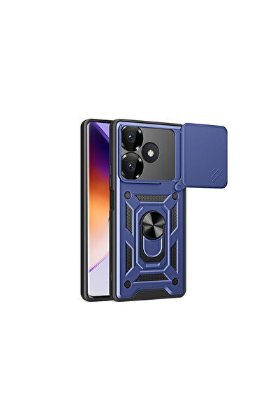 cepmoda حافظة REDMİ "13 (4G)" ذات الطبقة المزدوجة - حلقة، حامل، غطاء منزلق لل...