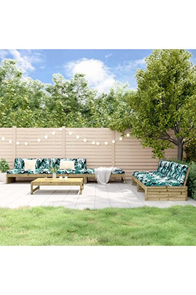 Concept Σετ επίπλων κήπου με μαξιλάρια, 6 τεμάχια, από επεξεργασμένο ξύλο πεύκου