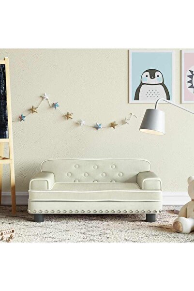 Concept Παιδικός καναπές, κρεμ, 70x45x30 εκ., Βελούδο