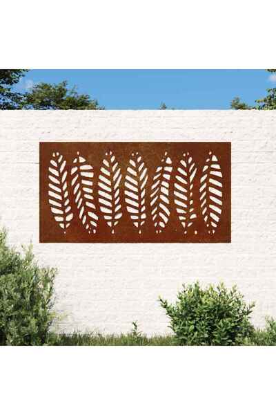 Concept Decorație perete de grădină 105x55 cm design frunze oțel Corten