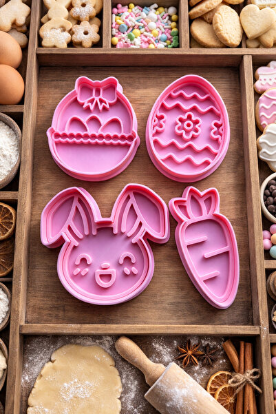 CESTOPİENO 4-Piece Easter Bunny, Carrot, Egg and Basket Set Dough Sculpting/ ...