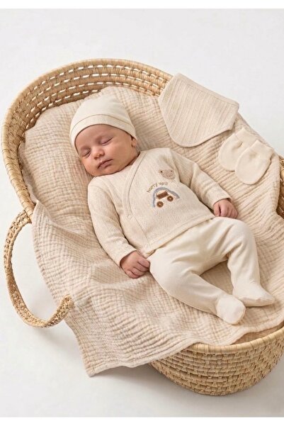 Cherub Baby قماش جاكار طقم ملابس للأطفال حديثي الولادة من 5 قطع مع عربة أطفال...