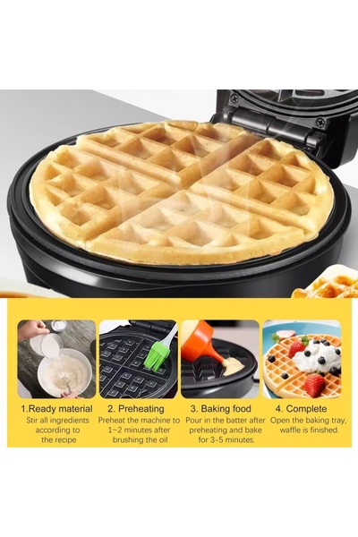 Sonifer 1000W Mini Electric Waffle Maker, Non Stick Cooking Surface And Adjustable Control, For Cooking Fresh Waffles Or Breakfast Treats, For Compact Home Kitchens - 2 Year Waranty, SF-6084 (Black)