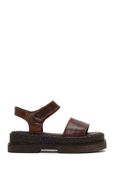 Derimod Women's Brown Thick Sole Shoes Leather Sandals 26Sfd205318