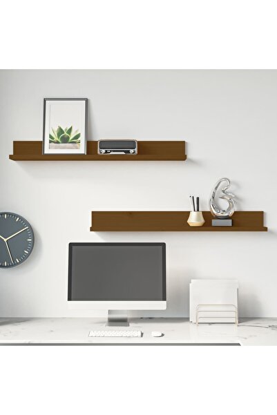 Concept Rafturi de perete 2 buc. maro miere 80x11x9 cm lemn masiv pin