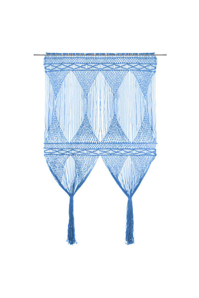 Concept Κουρτίνα μακραμέ, μπλε, 140 x 240 εκ., Βαμβάκι