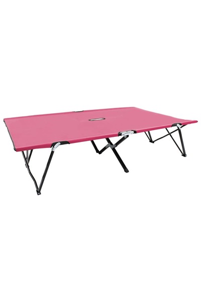 Concept Șezlong pliabil pentru 2 persoane, roz, oțel