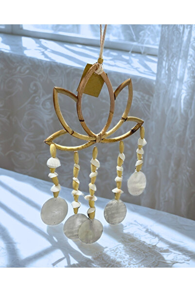 Home Bambu ve Deniz kabuklu Sedefli Lotus Tasarım Düş Kapanı , 30 cm Dream Ca...