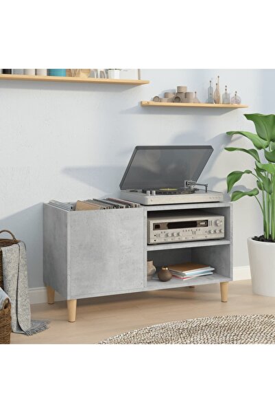 Concept Dulap pentru discuri gri beton 84,5x38x48 cm lemn prelucrat