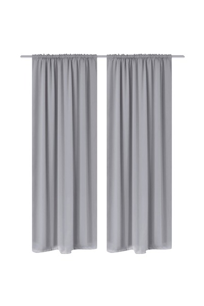 Concept Αδιαφανείς κουρτίνες με ρεβάνς, 2 τεμ., γκρι, 135 x 245 εκ.