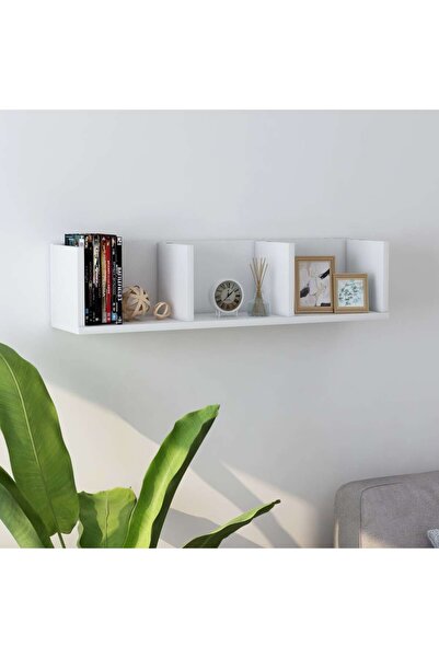 Concept Ράφι τοίχου για CD, λευκό, 75 x 18 x 18 cm, μοριοσανίδα