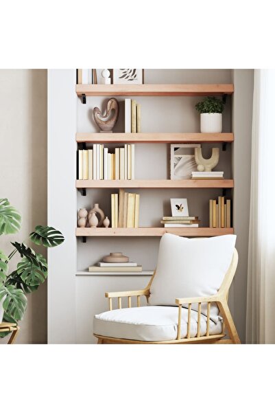 Concept Poliță de perete, 80x30x6 cm, lemn masiv de stejar netratat