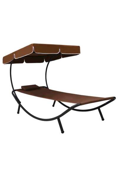 Concept Σεζλόνγκ εξωτερικού χώρου με ουρανό και Μαξιλάρι, καφέ